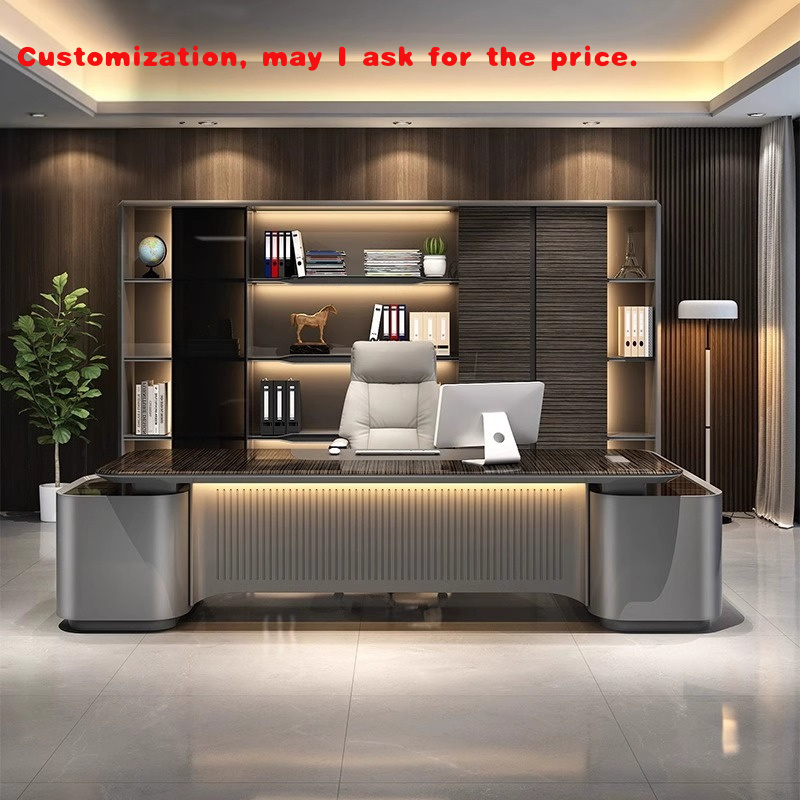 Office Furniture High End - โต๊ะทำงานผู้บริหารเคลือบเงาสุดหรู, เฟอร์นิเจอร์สำนักงานทันสมัยขนาดใหญ่, โต๊ะทำงานระดับประธานและผู้จัดการอเนกประสงค์คุณภาพสูง