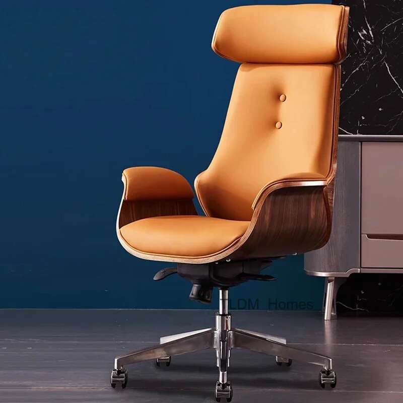 Office Furniture High End - สบายธุรกิจ Boss เก้าอี้คอมพิวเตอร์สํานักงานหนังหรูหรา Office เก้าอี้ High-end