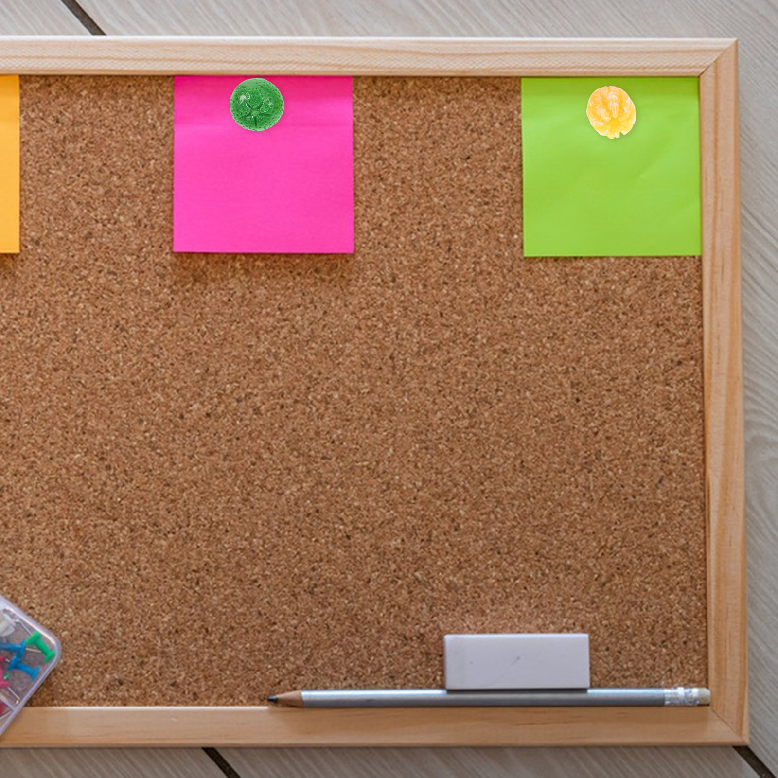 Bulletin Board Cork - หมุดปักผลไม้ 15 ชิ้น หมุดปักตกแต่งสีส้ม หมุดเรซิ่นสำหรับกระดานไม้ก๊อก ไวท์บอร์ด