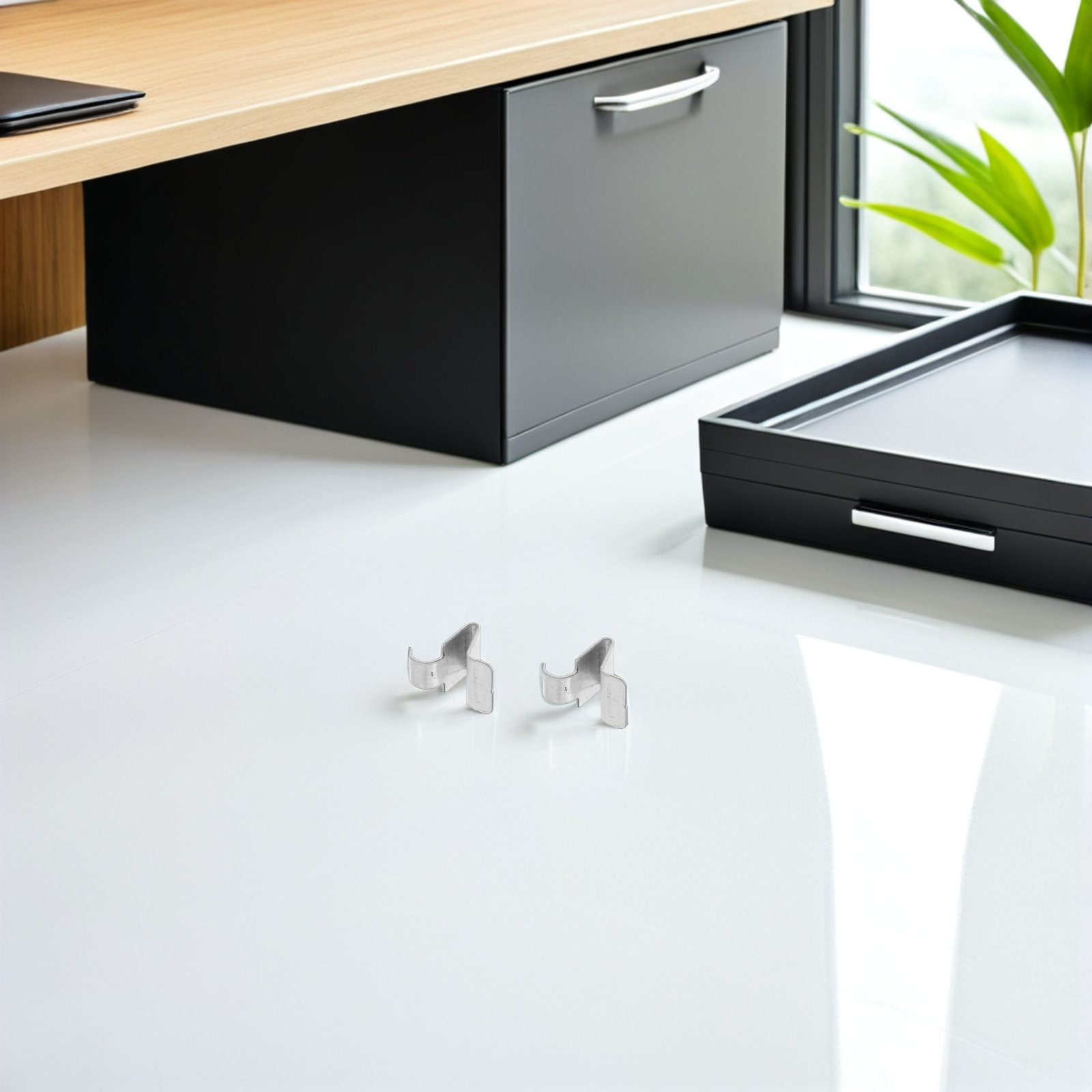 Office Storage Cabinet - คลิปยึดชั้นวางของ 20 ชิ้น ที่ยึดชั้นวางโลหะ สแตนเลส แข็งแรง