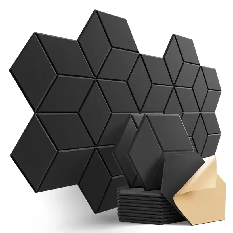Office Furniture Plan - แผ่นโฟมซับเสียงรูปหกเหลี่ยมแบบติดผนัง 12 ชิ้น สำหรับตกแต่งบ้าน สตูดิโอ สำนักงาน