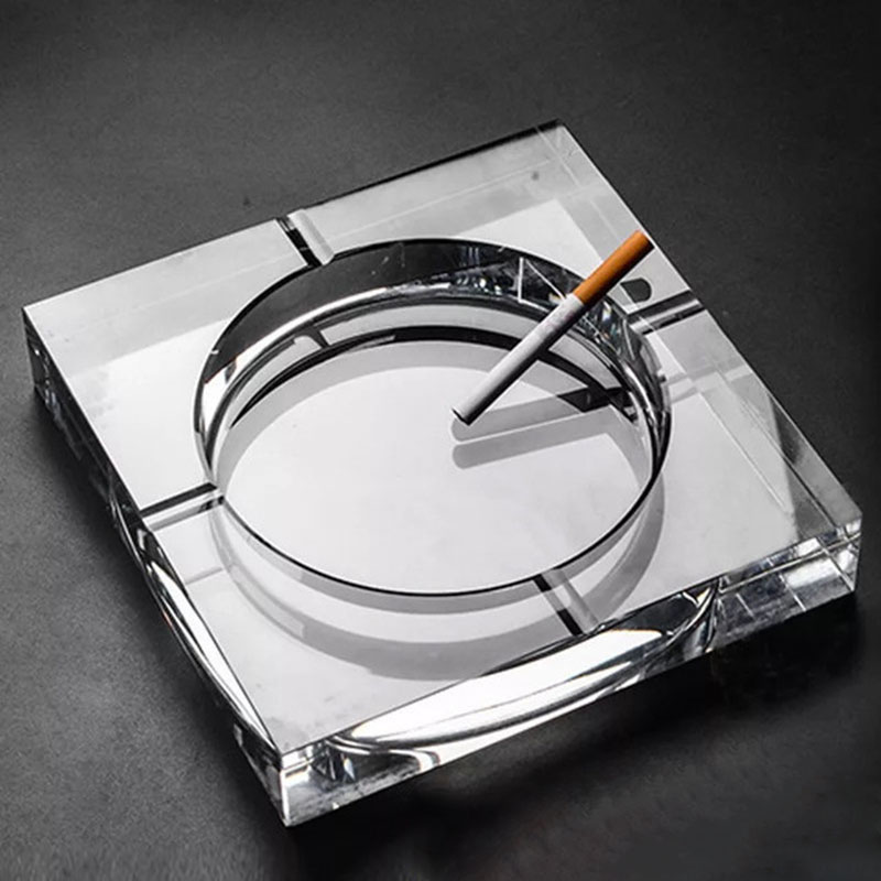 Office Supply Cart - แก้วคริสตัล Ash ถาดสีดำ/ทอง/Tranparent สแควร์รูปร่าง Ashtray สูบบุหรี่ซิการ์อุปกรณ์เสริมเครื่องใช้ในครัวเรือน