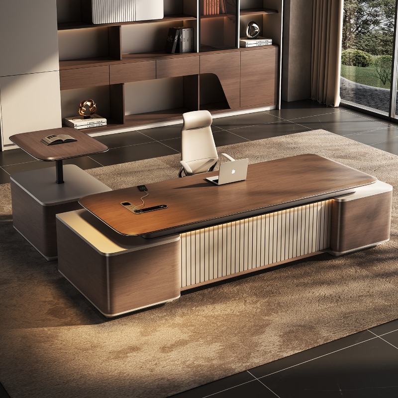 Office Furniture High End - โต๊ะทำงานผู้บริหารระดับสูงสไตล์ตะวันออกกลาง ดีไซน์หรูหรา พร้อมเก้าอี้สำนักงาน ชุดเฟอร์นิเจอร์สำหรับผู้บริหาร