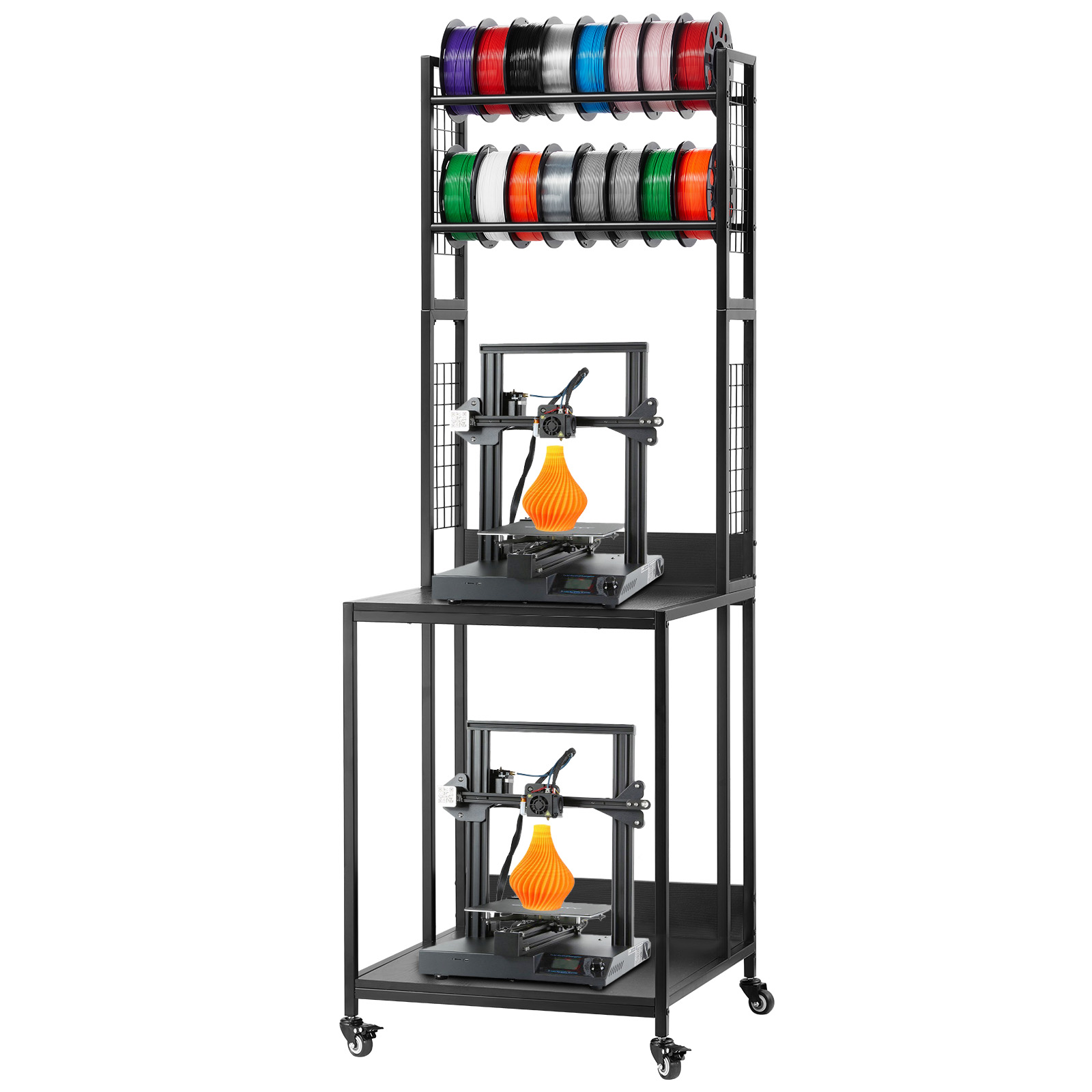 Office Supply Cart - ชั้นวางเก็บเส้นพลาสติกสำหรับเครื่องพิมพ์ 3 มิติ 4 ชั้น SucceBuy