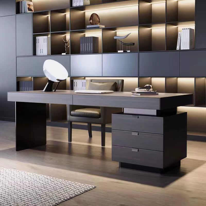 Office Furniture High End - โต๊ะทำงานผู้บริหารสไตล์นอร์ดิก โต๊ะทำงานไม้หรูหรา ทันสมัย เหมาะสำหรับสำนักงานหรือบ้าน โต๊ะทำงานซีอีโอ #