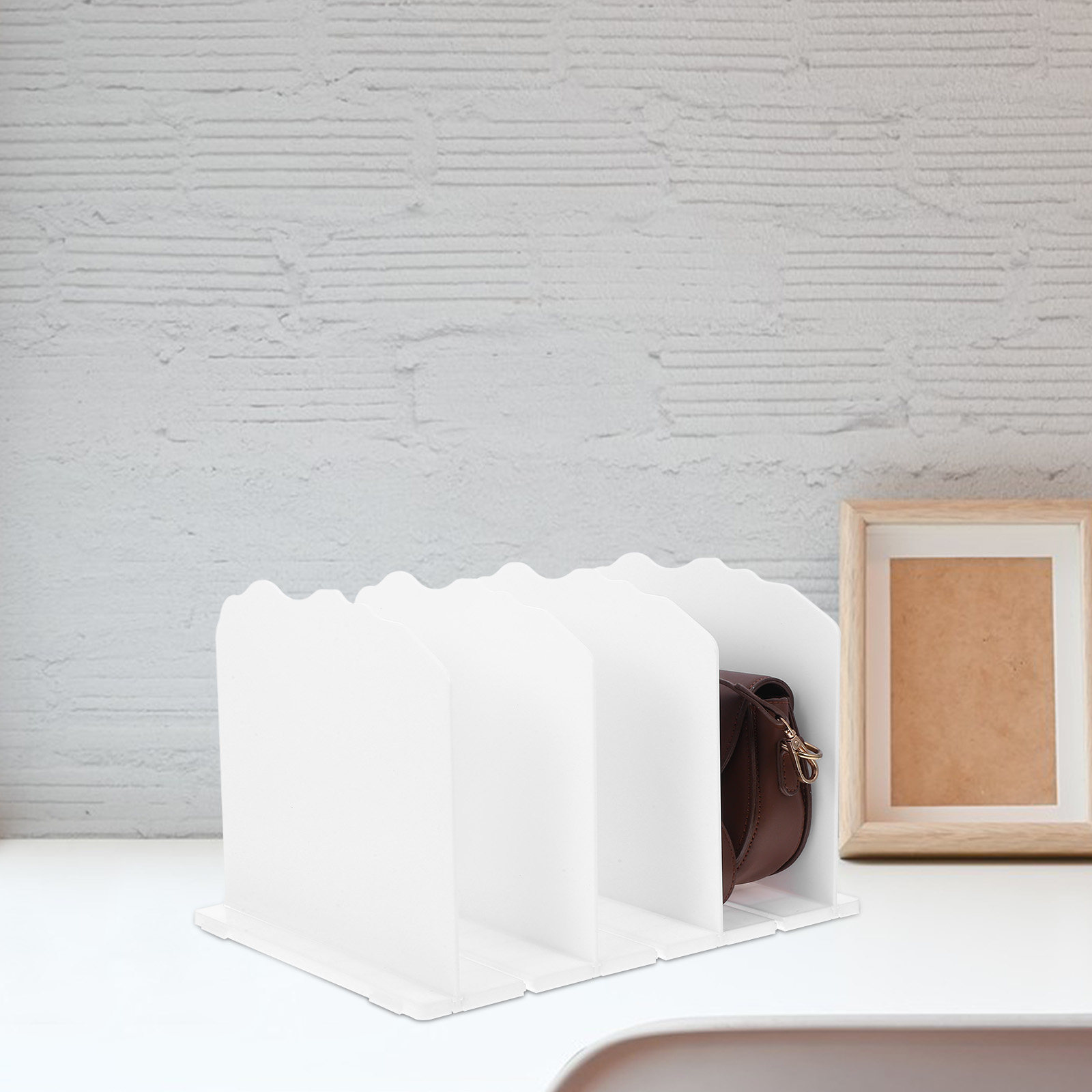 Office Storage Cabinet - ชั้นวางของในตู้เสื้อผ้าแบบปรับได้ 2 ชิ้น ชั้นวางของแบบโค้งสำหรับจัดระเบียบตู้เสื้อผ้า กระเป๋าถือ กระเป๋าสตางค์