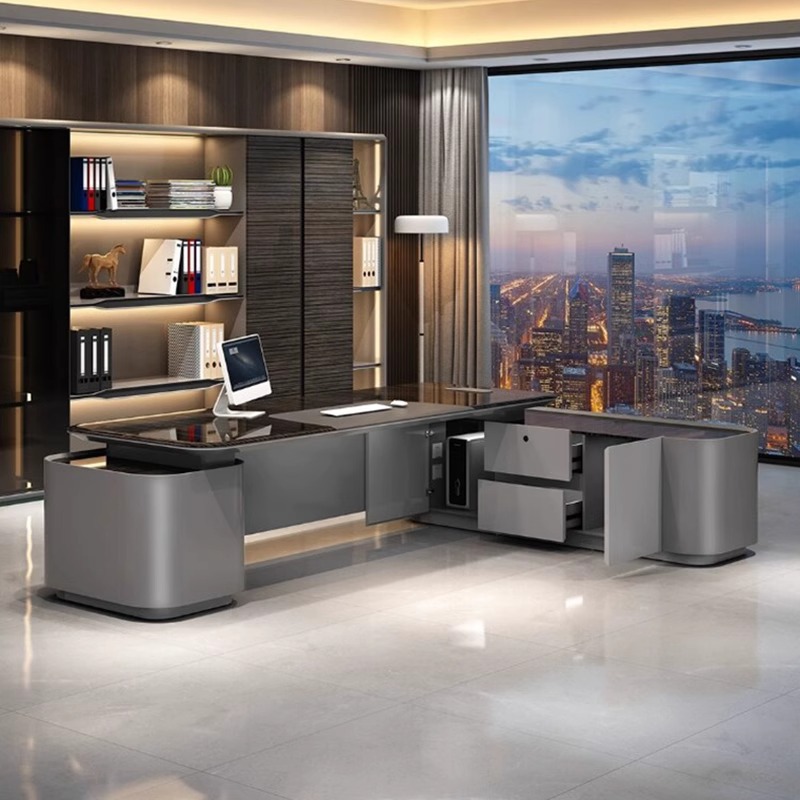 โต๊ะทำงานผู้บริหารเคลือบเงาสุด - Office Furniture High End บทวิจารณ์และราคา