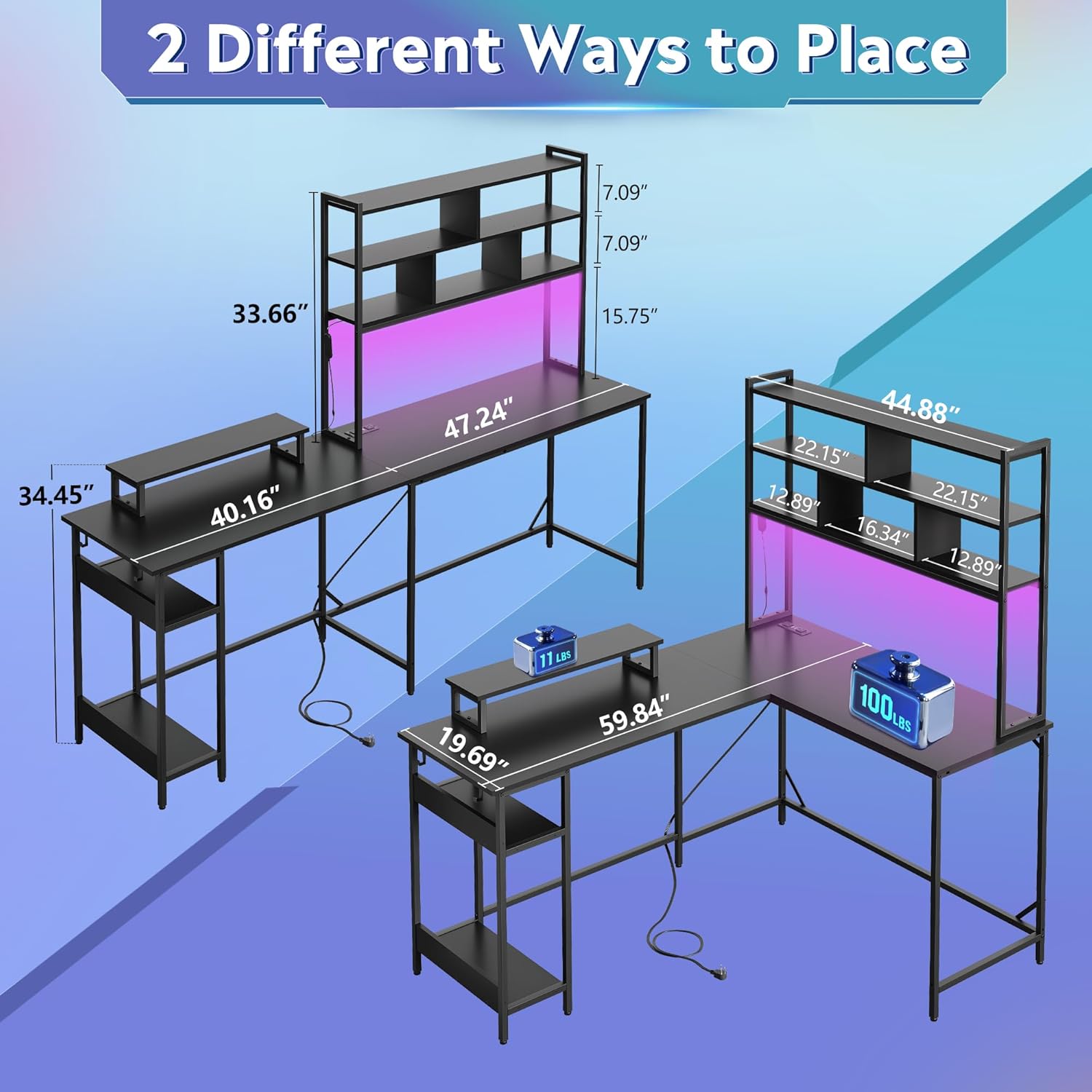 โต๊ะเล่นเกมรูปตัว L พร้อมฮัทช์ - Gaming Desk With Hutch บทวิจารณ์และราคา