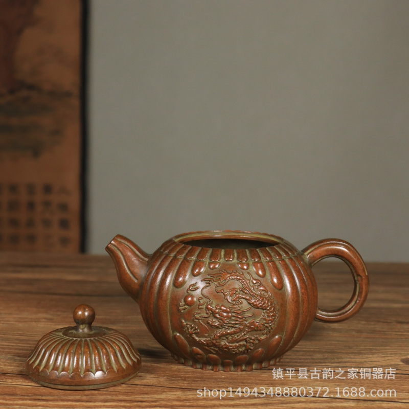 กาน้ำชาทองเหลืองลายมังกรและหงส - Office Furniture Phoenix บทวิจารณ์และราคา