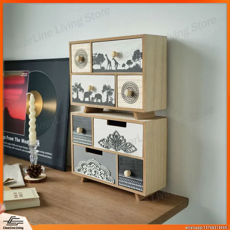 ตู้ลิ้นชักไม้สำหรับวางบนโต๊ะทำ - Office Storage Cabinet บทวิจารณ์และราคา