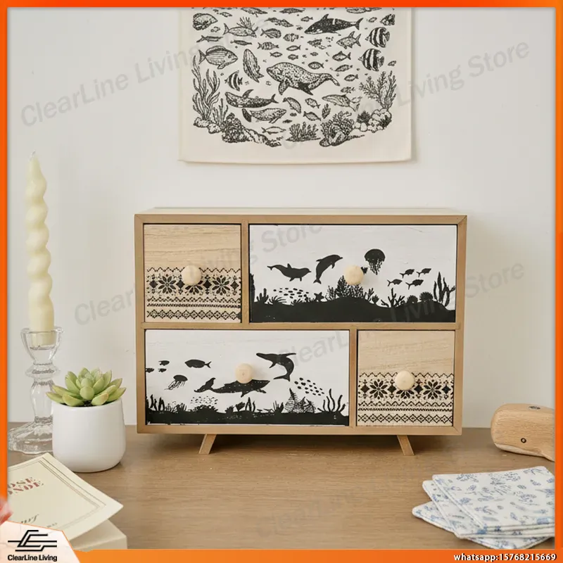 ตู้ลิ้นชักไม้สำหรับวางบนโต๊ะทำ - Office Storage Cabinet บทวิจารณ์และราคา