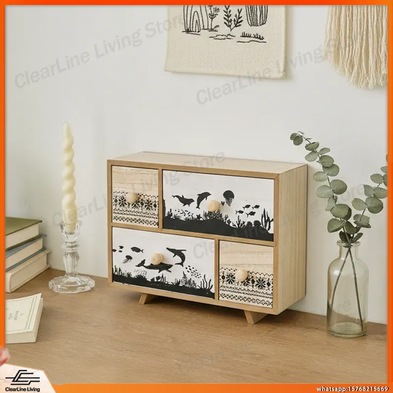 ตู้ลิ้นชักไม้สำหรับวางบนโต๊ะทำ - Office Storage Cabinet บทวิจารณ์และราคา