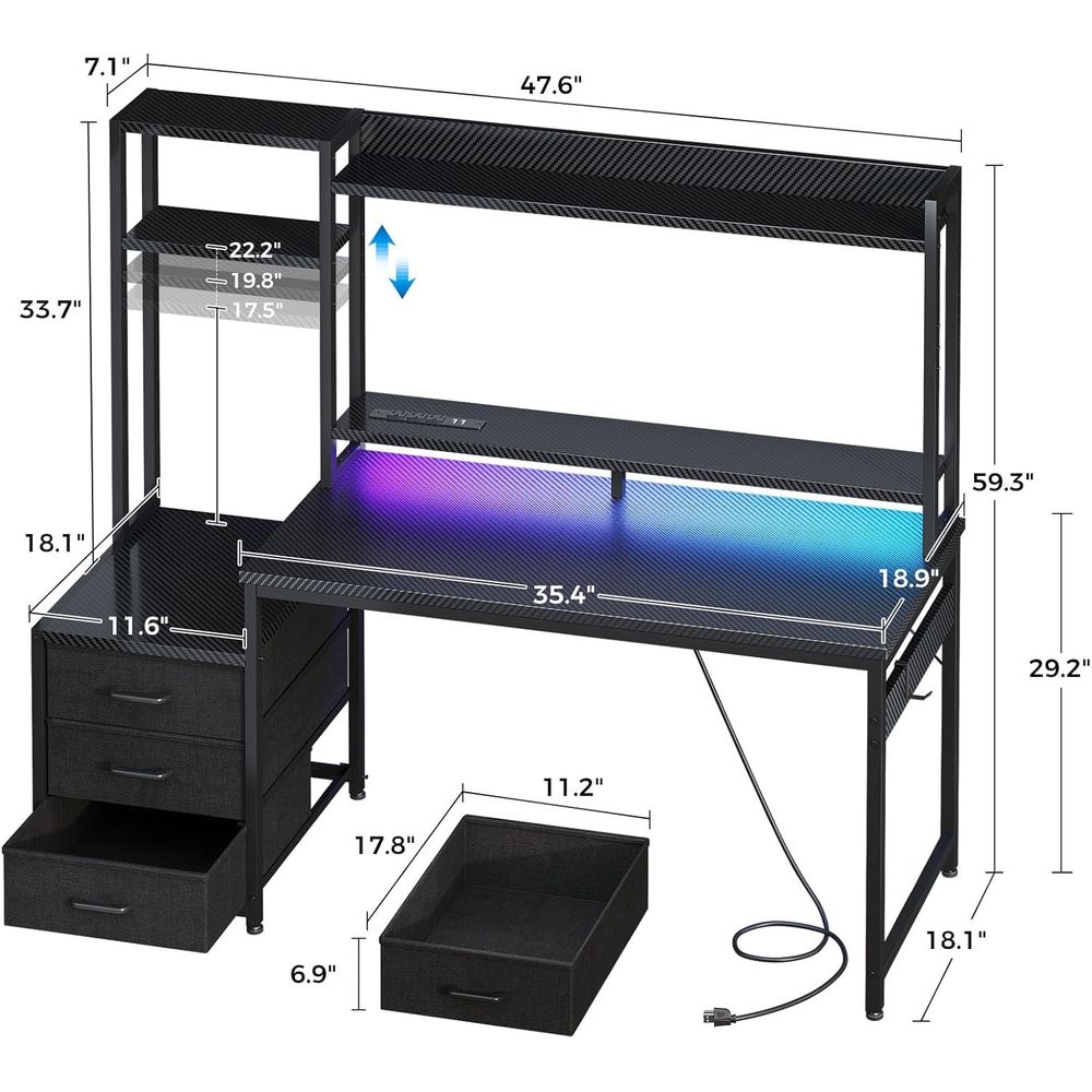 โต๊ะเล่นเกมขนาด 48 นิ้ว พร้อมต - Gaming Desk With Hutch บทวิจารณ์และราคา