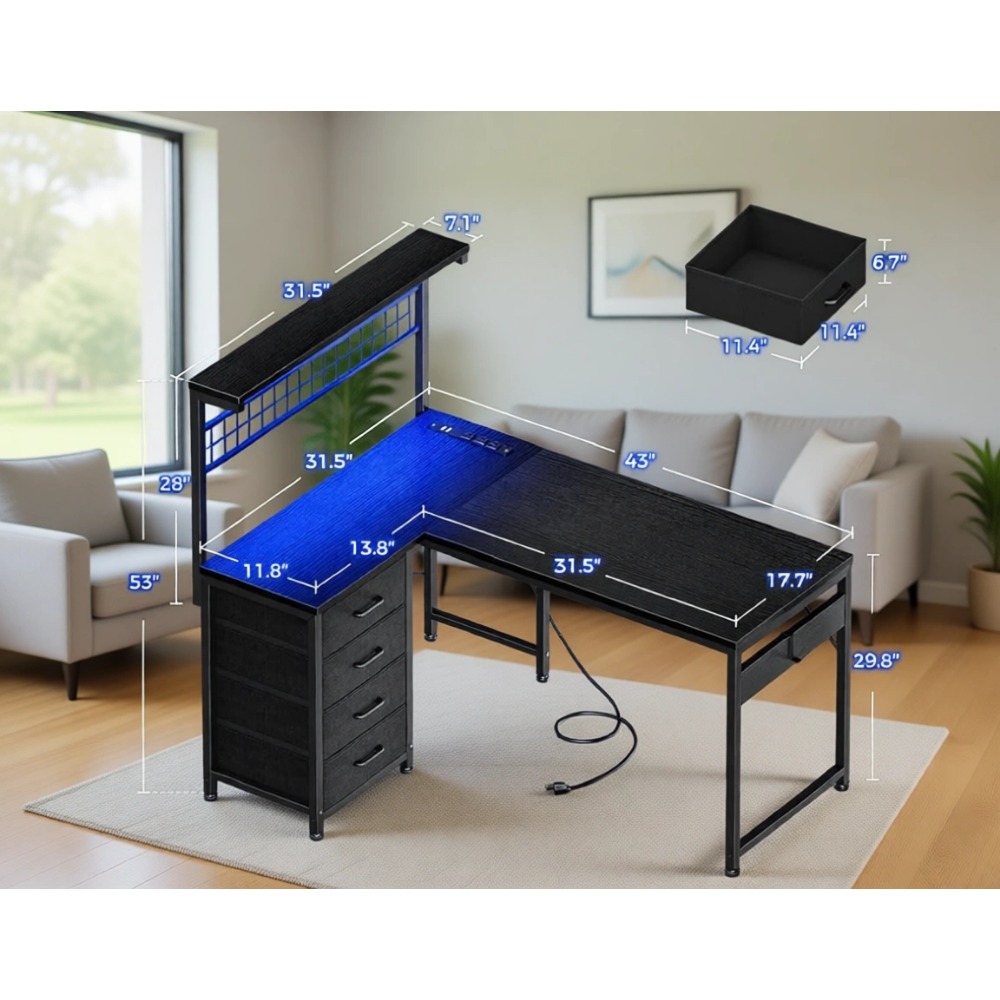 โต๊ะเกมมิ่งรูปตัว L พร้อมชั้นว - Gaming Desk With Hutch บทวิจารณ์และราคา