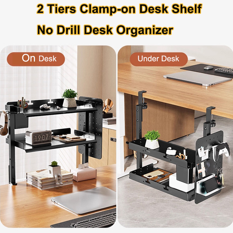 ชั้นวางของแบบหนีบขอบโต๊ะ 2 ชั้ - Gaming Desk With Hutch บทวิจารณ์และราคา