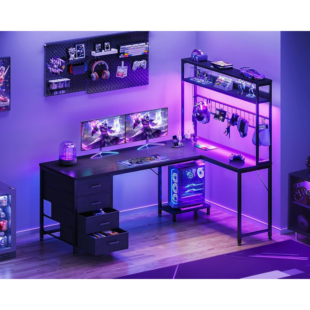 AODK โต๊ะเล่นเกมรูปตัว L ขนาด  - Gaming Desk With Hutch บทวิจารณ์และราคา