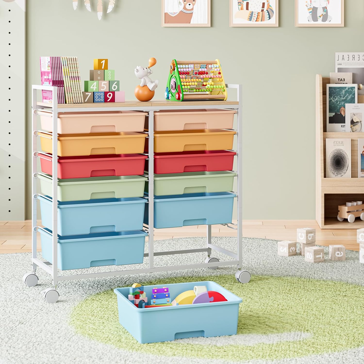 รถเข็นเก็บของแบบมีล้อพร้อมลิ้น - Office Supply Cart บทวิจารณ์และราคา