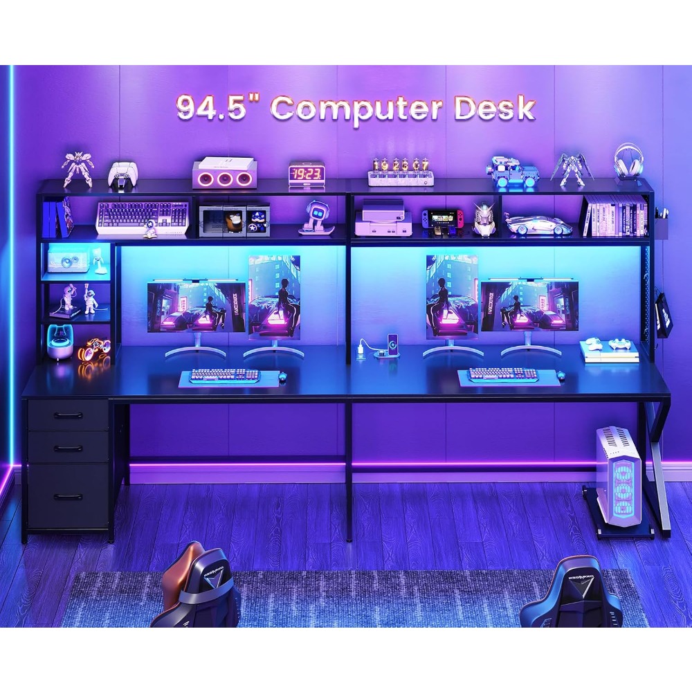 โต๊ะเกมมิ่งรูปตัว L พร้อมชั้นว - Gaming Desk With Hutch บทวิจารณ์และราคา