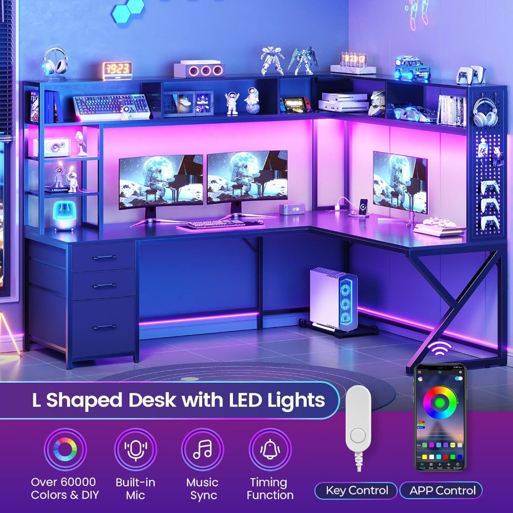 โต๊ะเกมมิ่งรูปตัว L พร้อมชั้นว - Gaming Desk With Hutch บทวิจารณ์และราคา