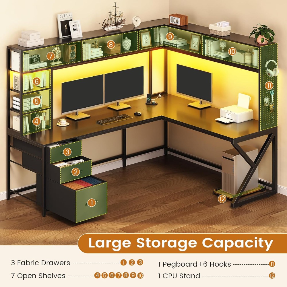 โต๊ะเกมมิ่งรูปตัว L พร้อมชั้นว - Gaming Desk With Hutch บทวิจารณ์และราคา