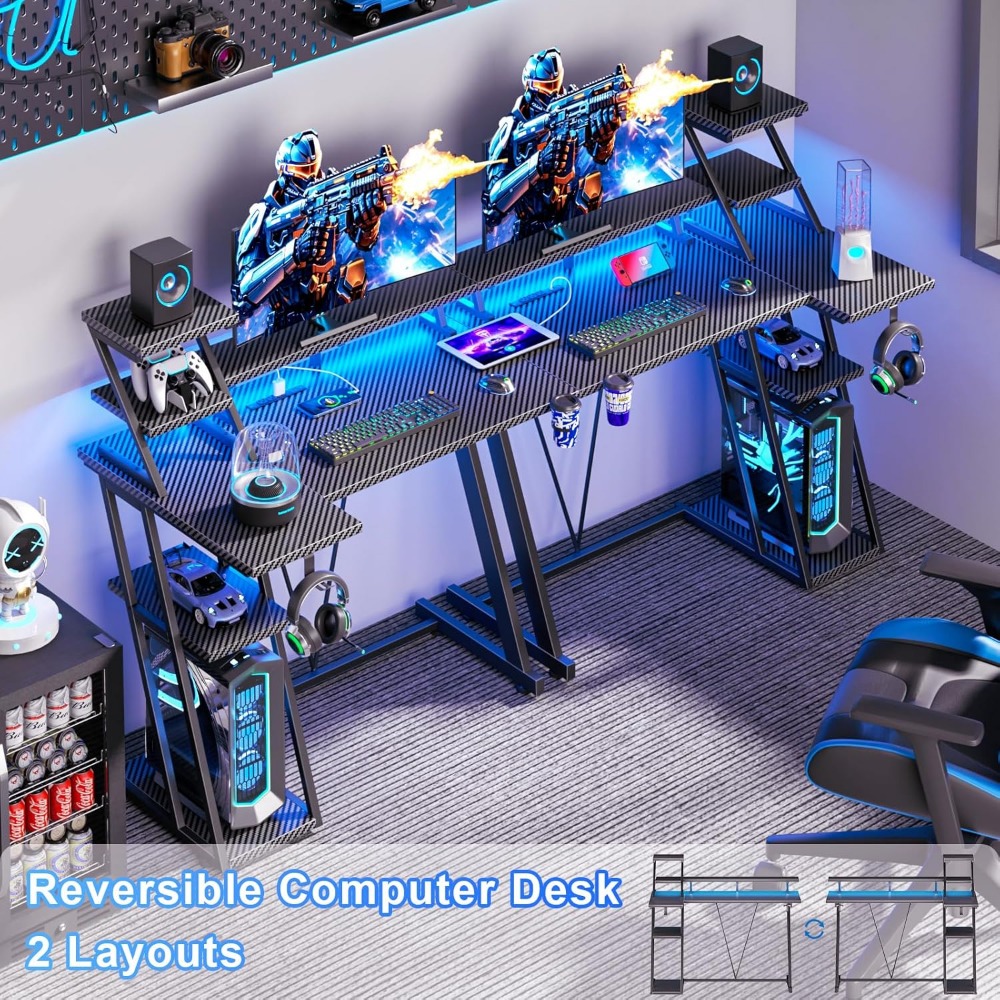 โต๊ะเกมมิ่งพรีเมียมขนาด 39 นิ้ - Gaming Desk With Hutch บทวิจารณ์และราคา
