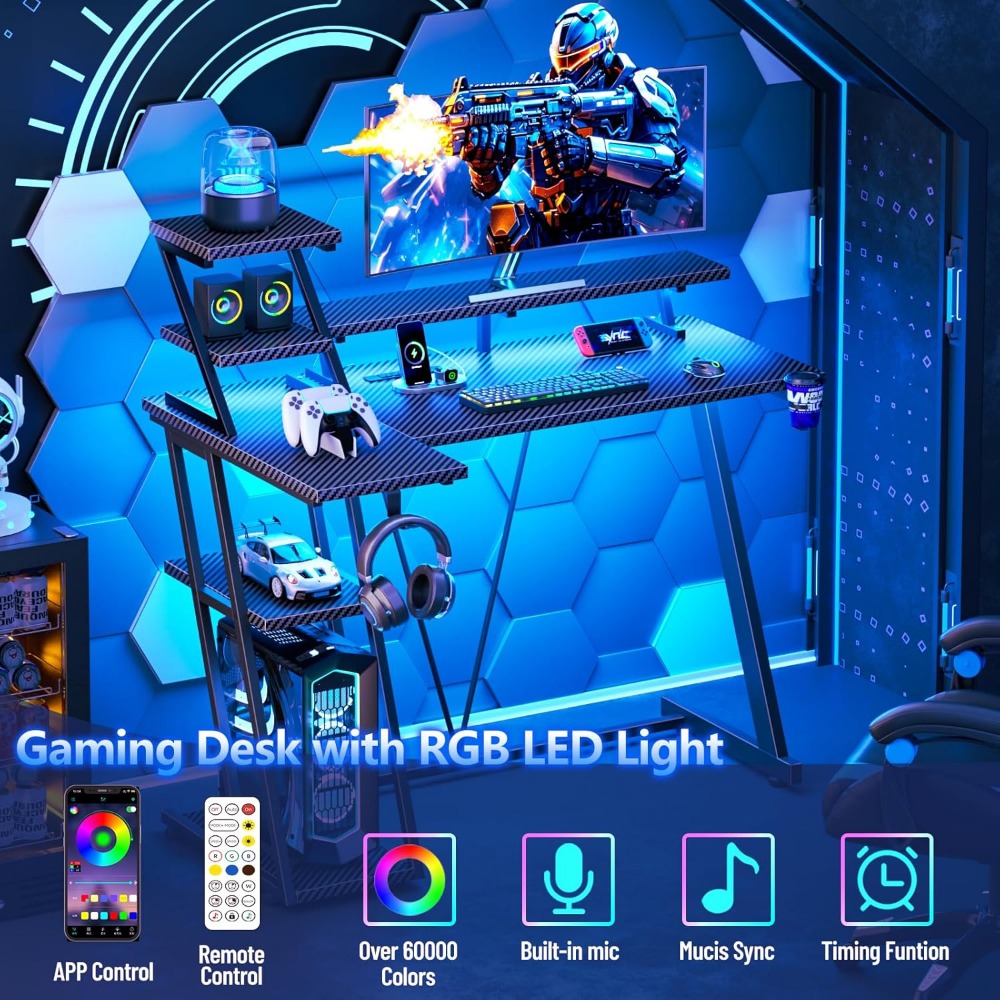 โต๊ะเกมมิ่งพรีเมียมขนาด 39 นิ้ - Gaming Desk With Hutch บทวิจารณ์และราคา
