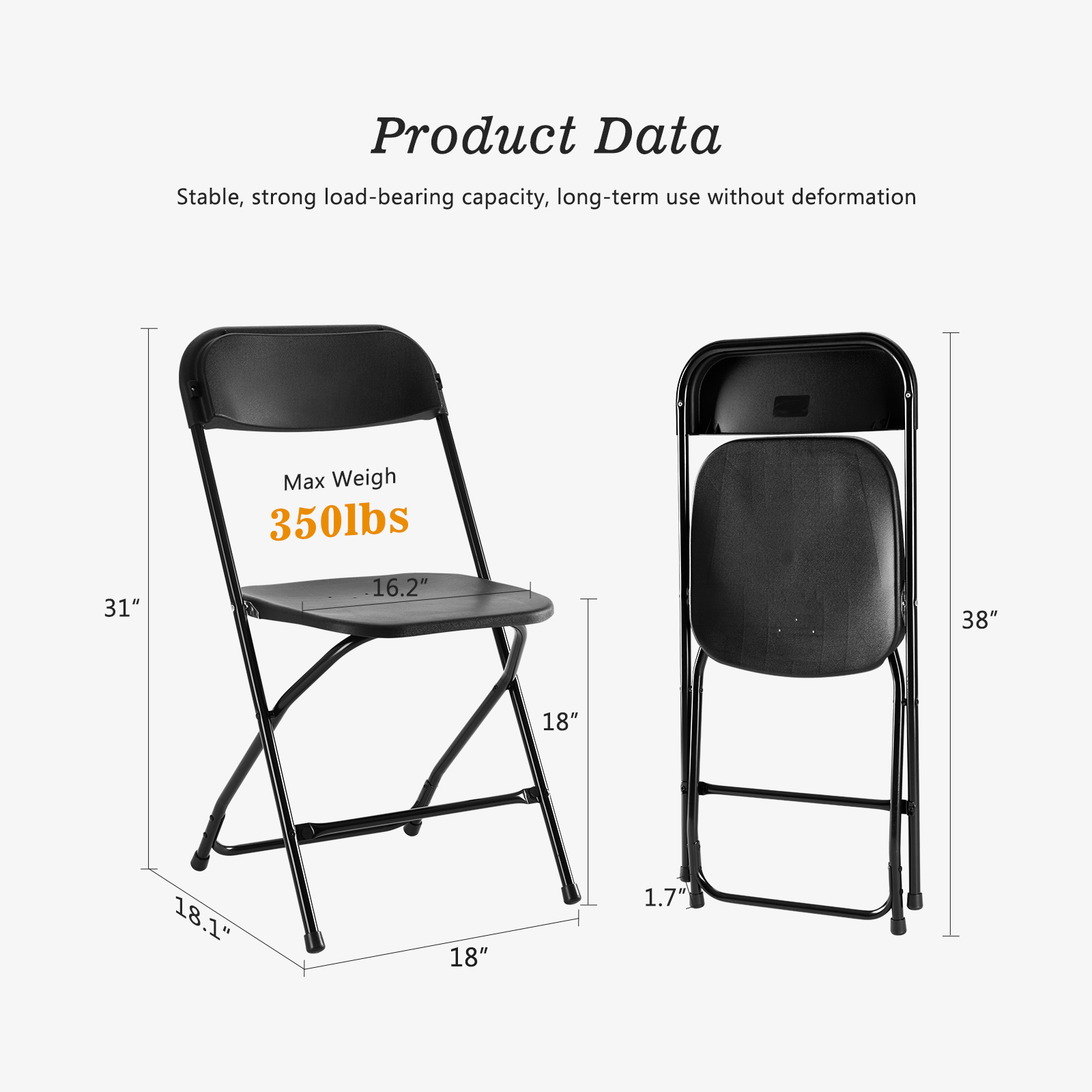 JHK เก้าอี้พับพลาสติก 4/6 แพ็ค - Office Furniture For Sale บทวิจารณ์และราคา