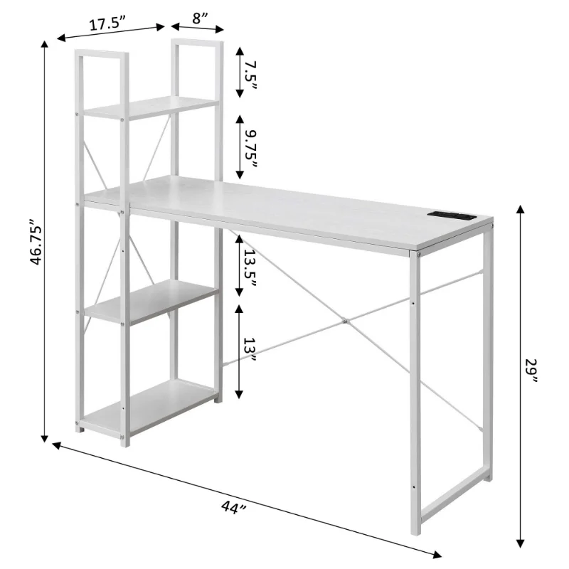 โต๊ะทำงานพร้อมชั้นวาง, เฟอร์นิ - Office Furniture Com บทวิจารณ์และราคา