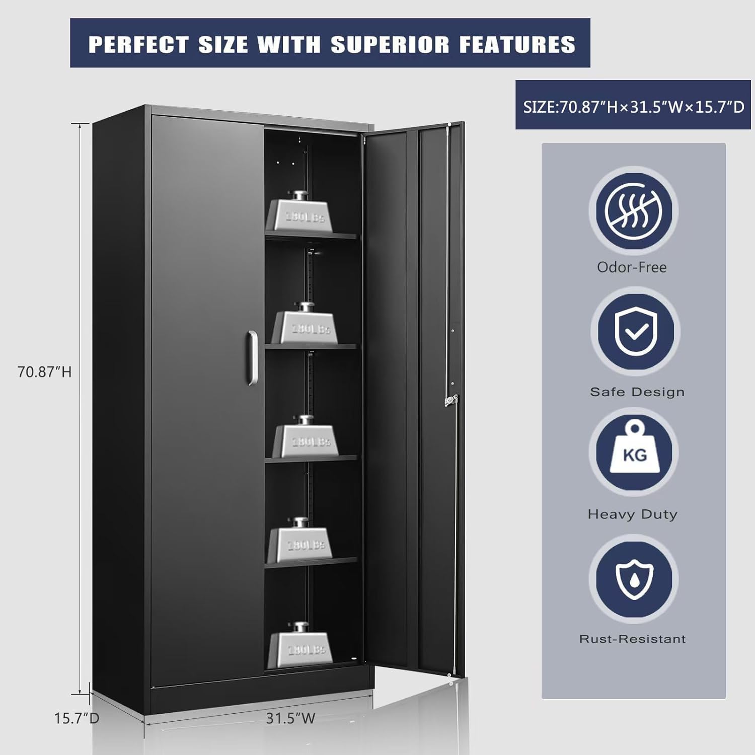 ตู้เก็บของโลหะพร้อมชั้นวางปรับ - Office Storage Cabinet บทวิจารณ์และราคา