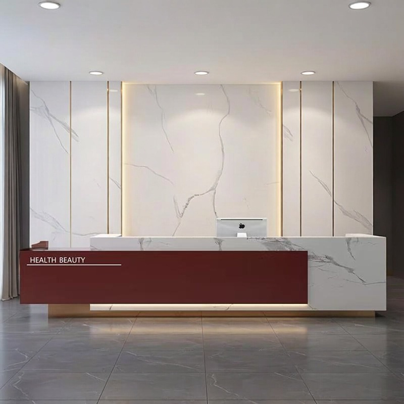 โต๊ะต้อนรับสไตล์มินิมอลสมัยใหม - Office Furniture High End บทวิจารณ์และราคา