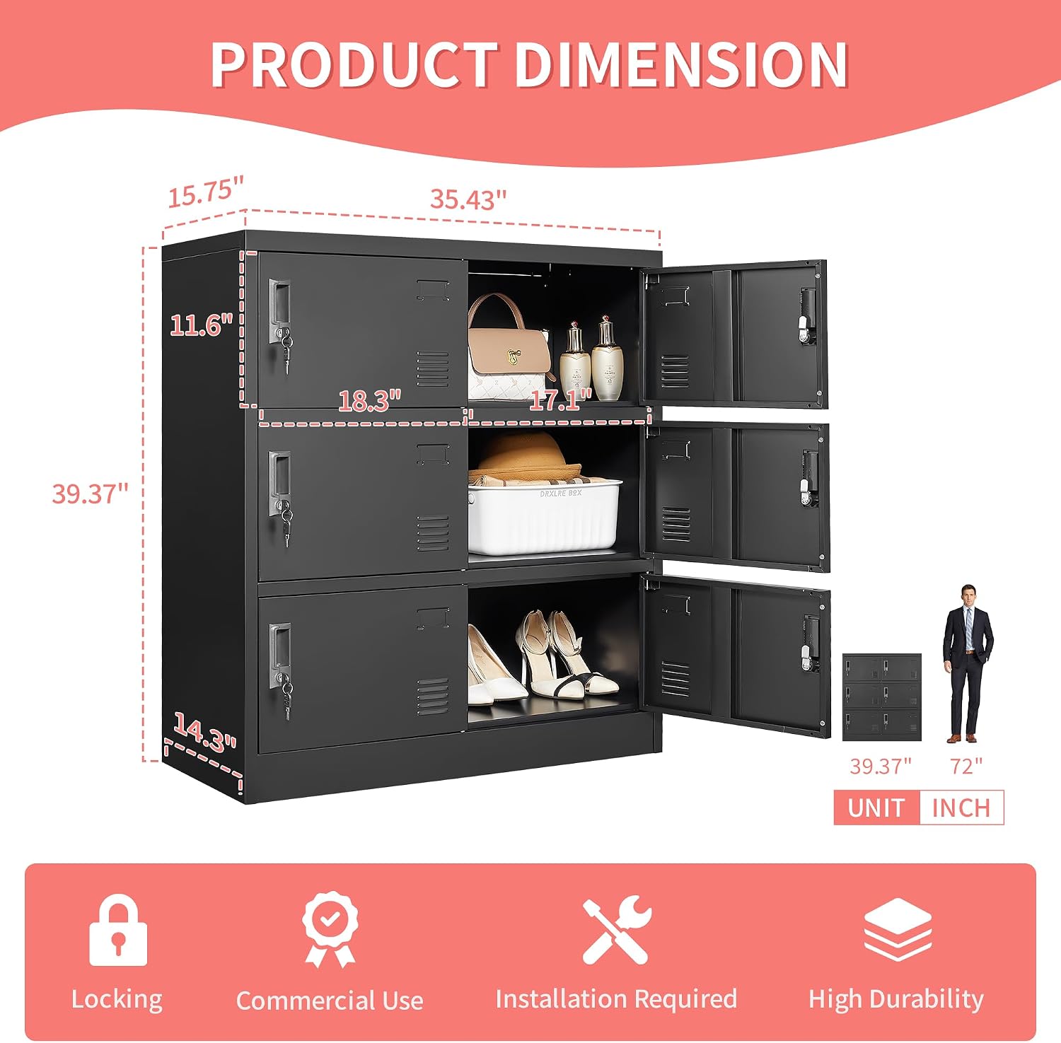 ตู้ล็อกเกอร์โลหะสำหรับพนักงาน  - Office Storage Cabinet บทวิจารณ์และราคา