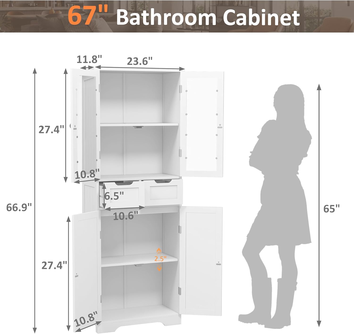 ตู้เก็บของในห้องน้ำทรงสูง ตู้ห - Office Storage Cabinet บทวิจารณ์และราคา