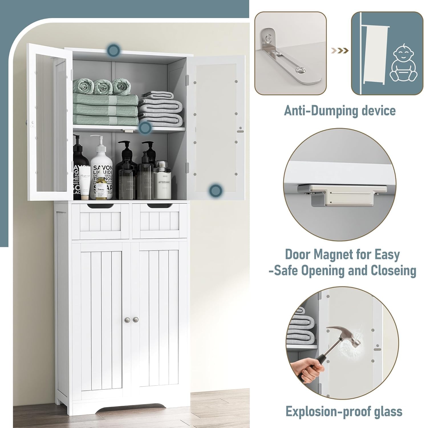 ตู้เก็บของในห้องน้ำทรงสูง ตู้ห - Office Storage Cabinet บทวิจารณ์และราคา