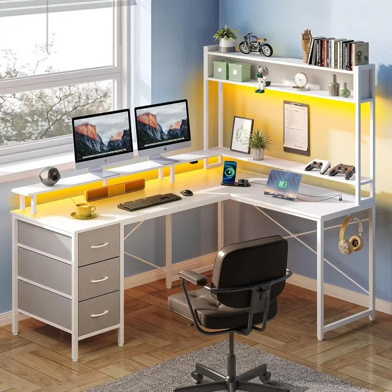 K โต๊ะคอมพิวเตอร์รูปตัว L พร้อ - Gaming Desk With Hutch บทวิจารณ์และราคา