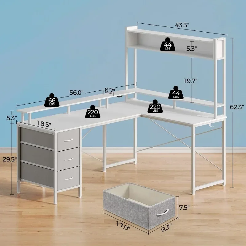 K โต๊ะคอมพิวเตอร์รูปตัว L พร้อ - Gaming Desk With Hutch บทวิจารณ์และราคา